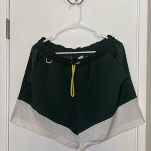 Stylish Women's Green and White Hiking Shorts